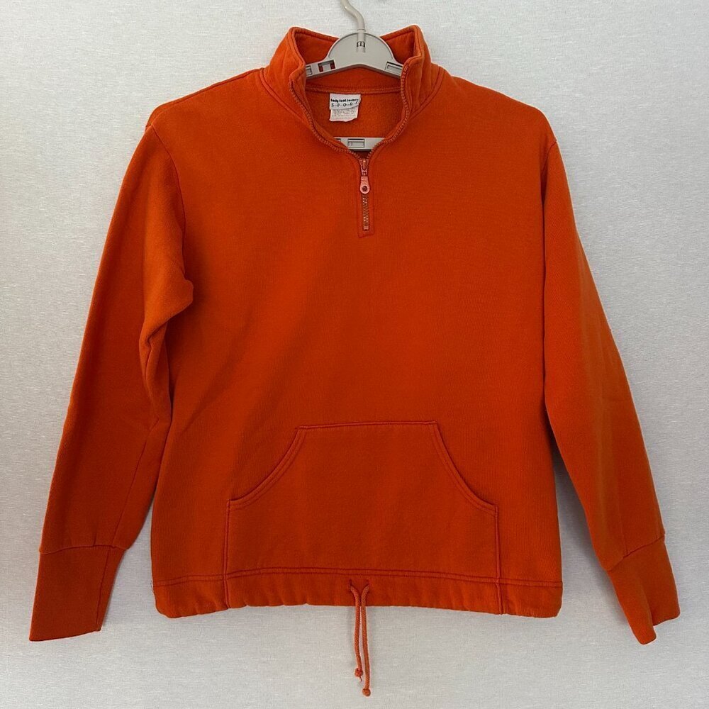 LADY FOOD LOCKER SPORT WOMEN'S FLEECE 3/4 ZIP PULLOVER KANGAROO POCKETS VTG M